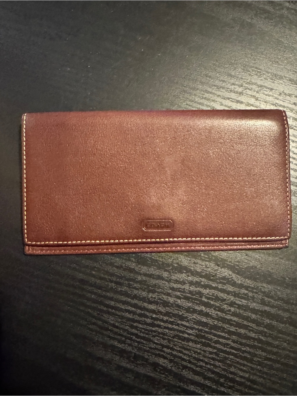 Coach Brown Leather Checkbook Holder